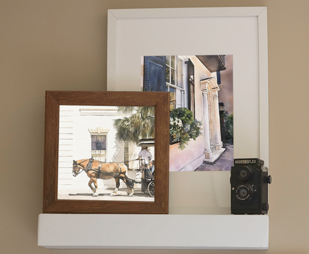 Charleston horse and carriage, Callaghan Collective watercolor print